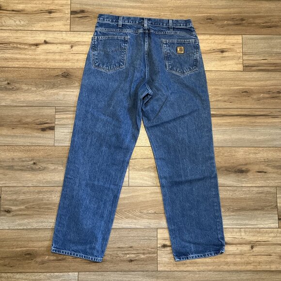 Men's Carhartt Relaxed Fit Denim Jeans SZ 38x32 Blue Cotton Casual Work B160 DST - Picture 7 of 11